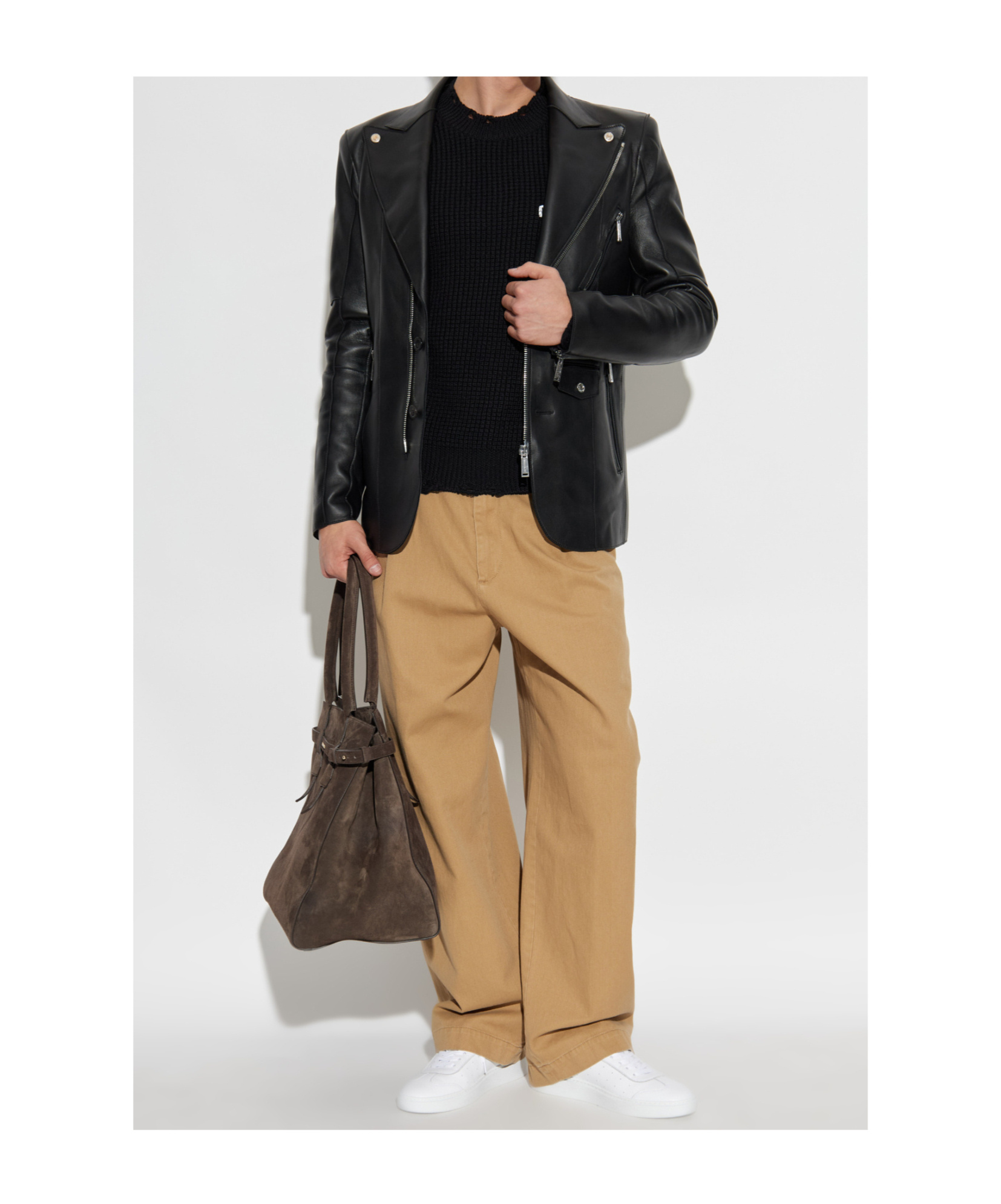 Dsquared2 Single-breasted Leather Blazer In Black