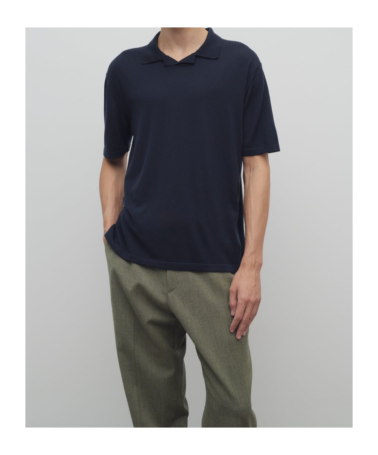 The Row Mauro Short-sleeved Polo T-shirt In Blue