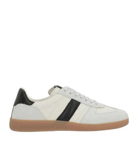 Tom Ford Archer White Low Top Sneakers With Logo Lettering On Tongue And Heel And Contrasting Heel In Leather In White