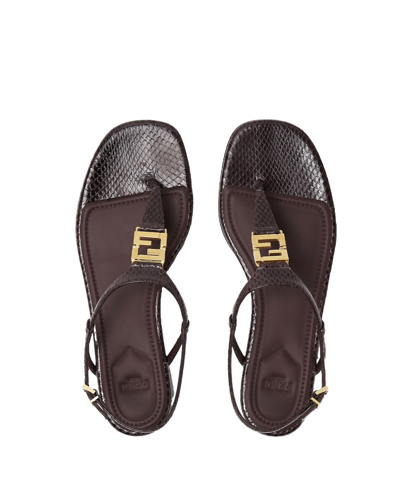 Fendi Dark Purple Ayers Thong Sandals In Brown
