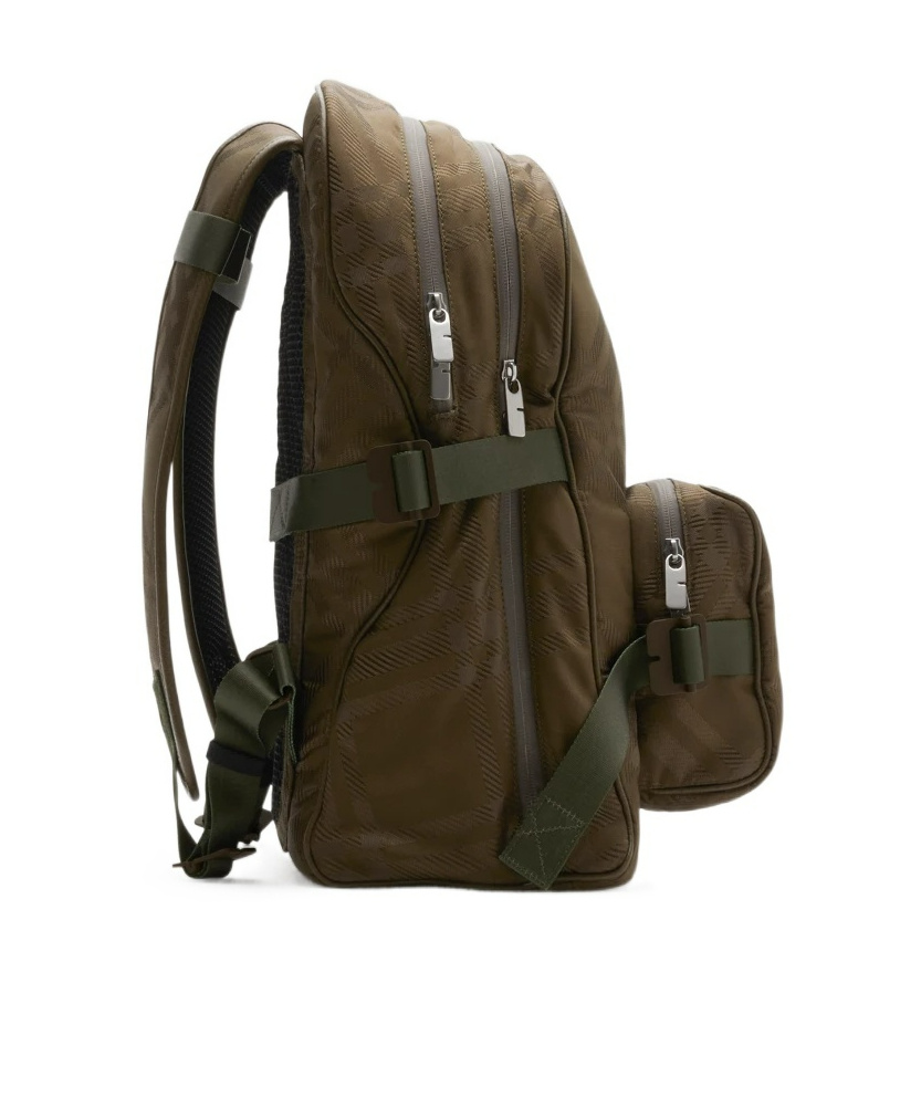 Burberry Checked Jacquard Backpack In Green