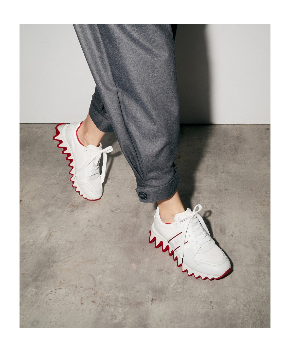 Christian Louboutin Nastroshark Donna White Sneakers In White
