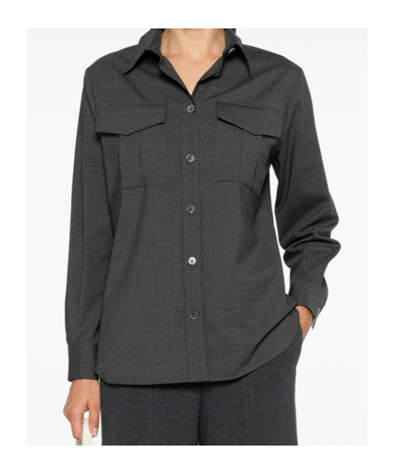 P.a.r.o.s.h Pocket Buttoned Shirt In Gray