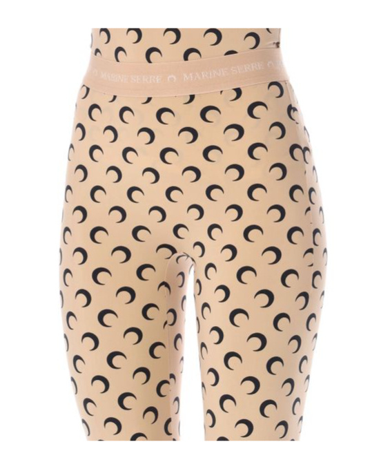 Shop Marine Serre Moon Printed Skinny-cut Leggings In Nude