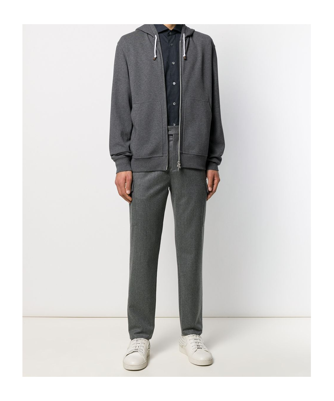 Brunello Cucinelli Cotton Zip-up Hoodie In Black