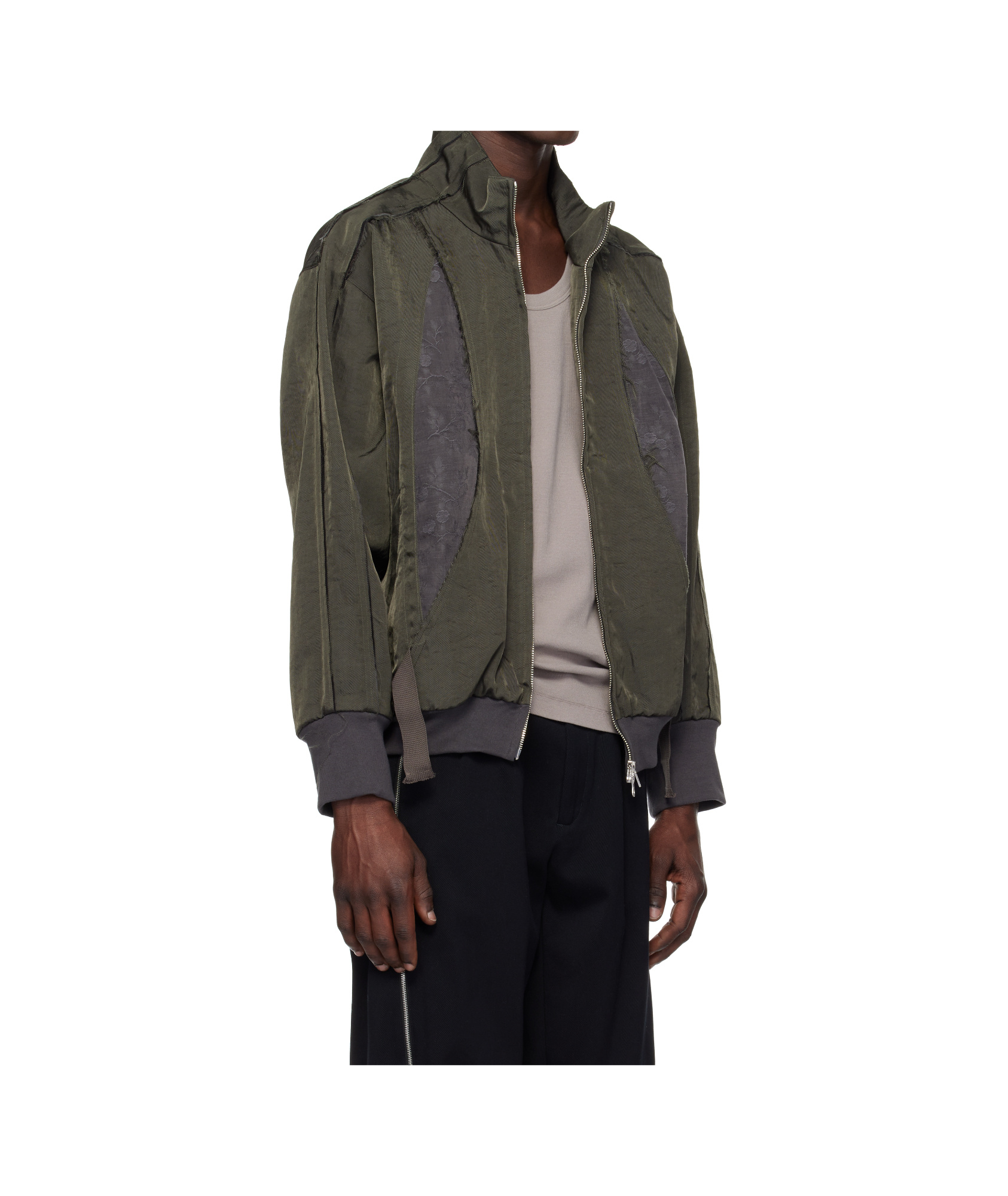 Song For The Mute Zippered Long Sleeve Casual Jacket In Gray
