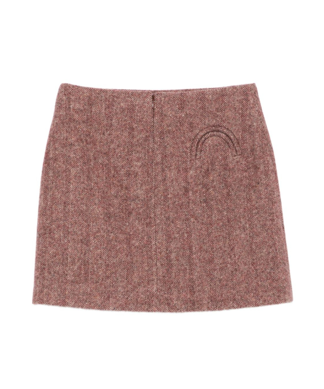 Blazé Milano Herringbone Wool Miniskirt Blaze In Pink