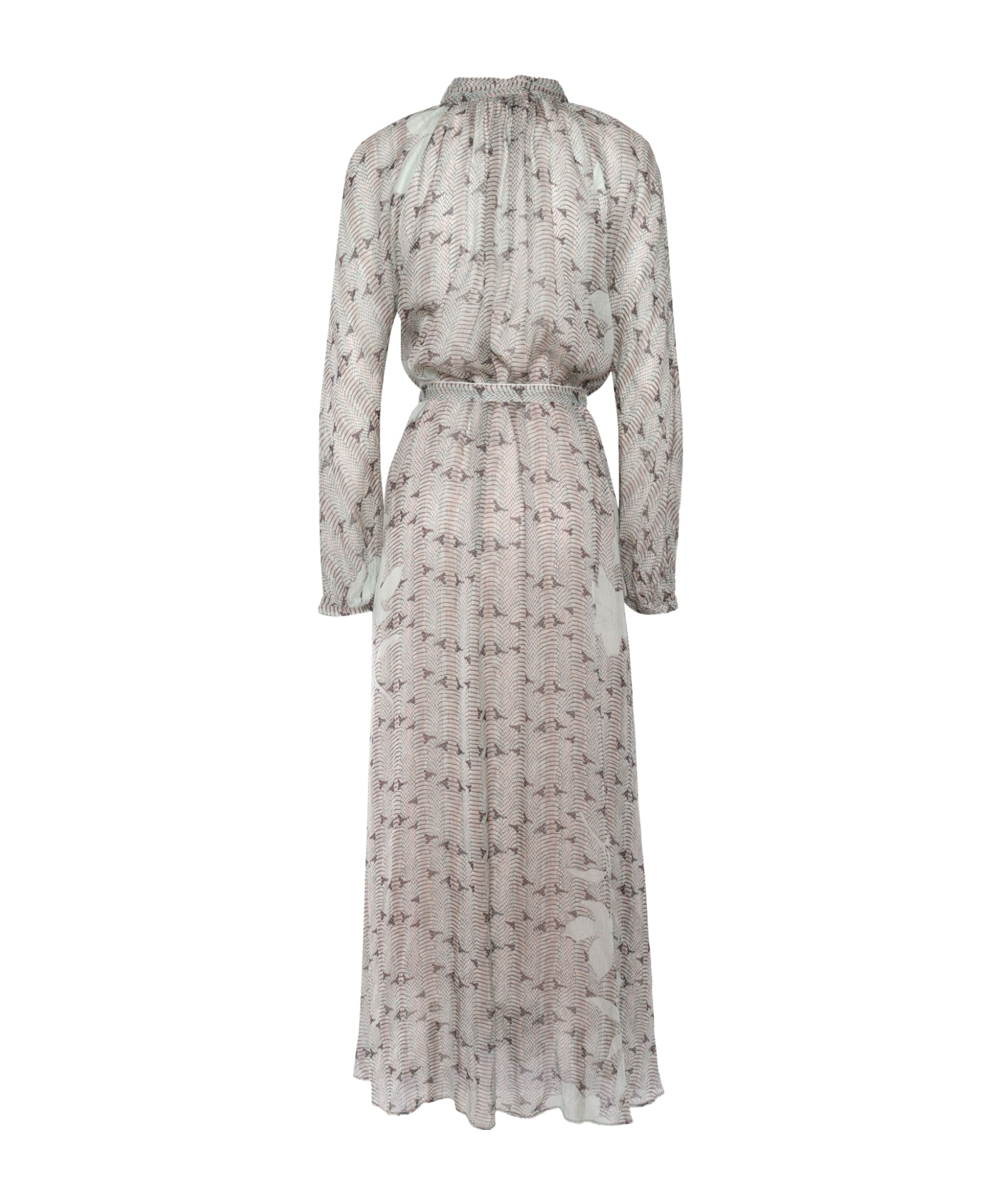 Shop Forte Forte Abito Chiffon Seta Stampa 'dune Lily'