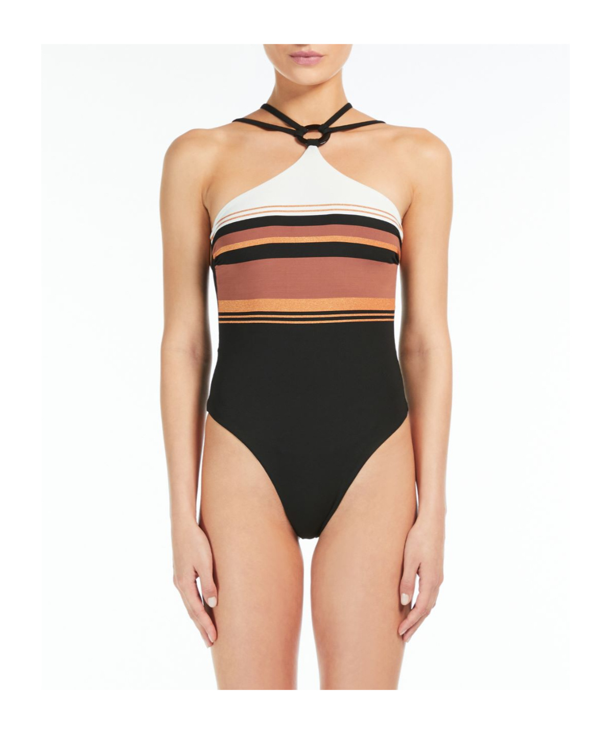 Shop Max Mara Jacquard One-piece Swimsuit In Black