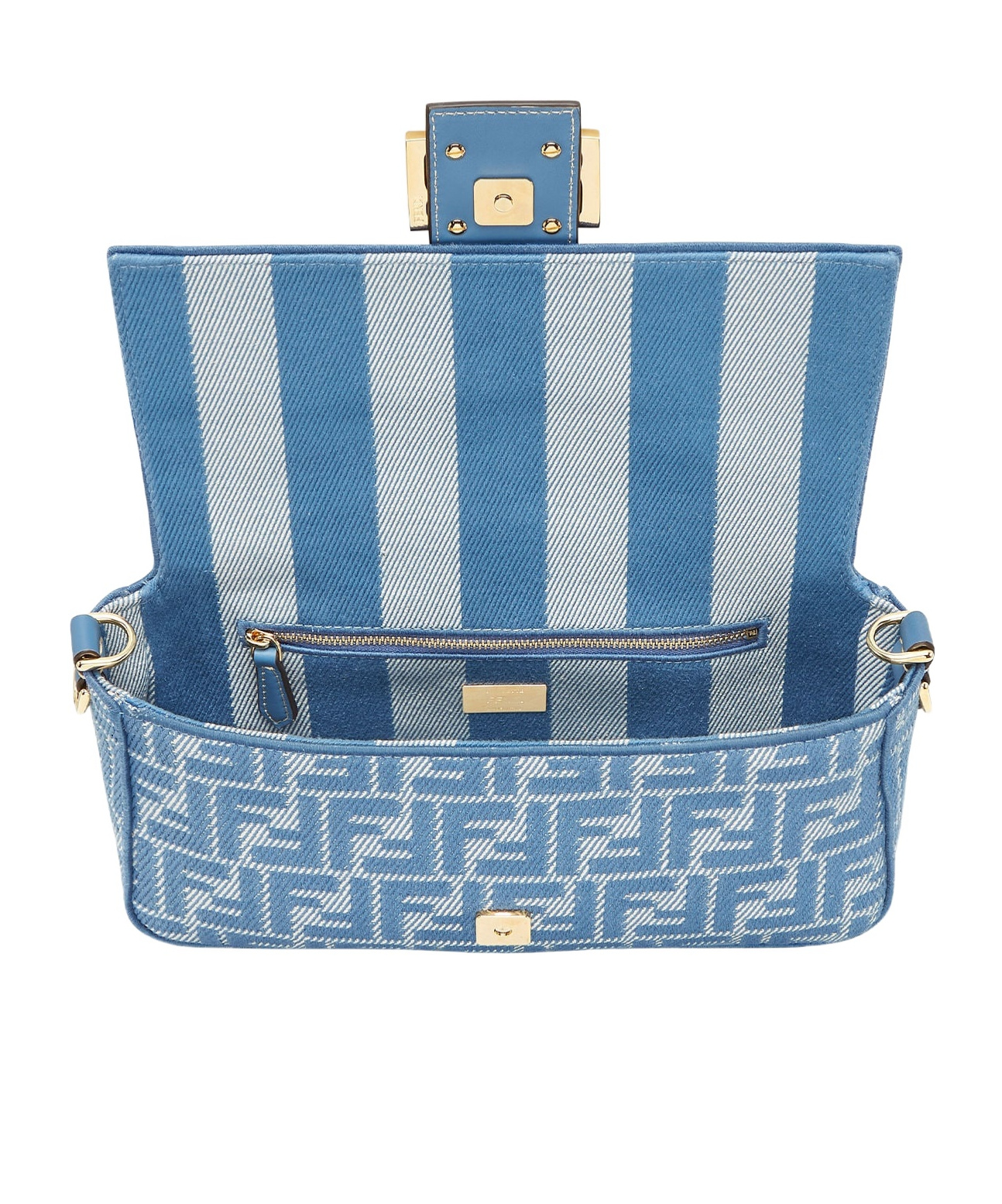 Fendi Jacquard Ff Baguette In Blue