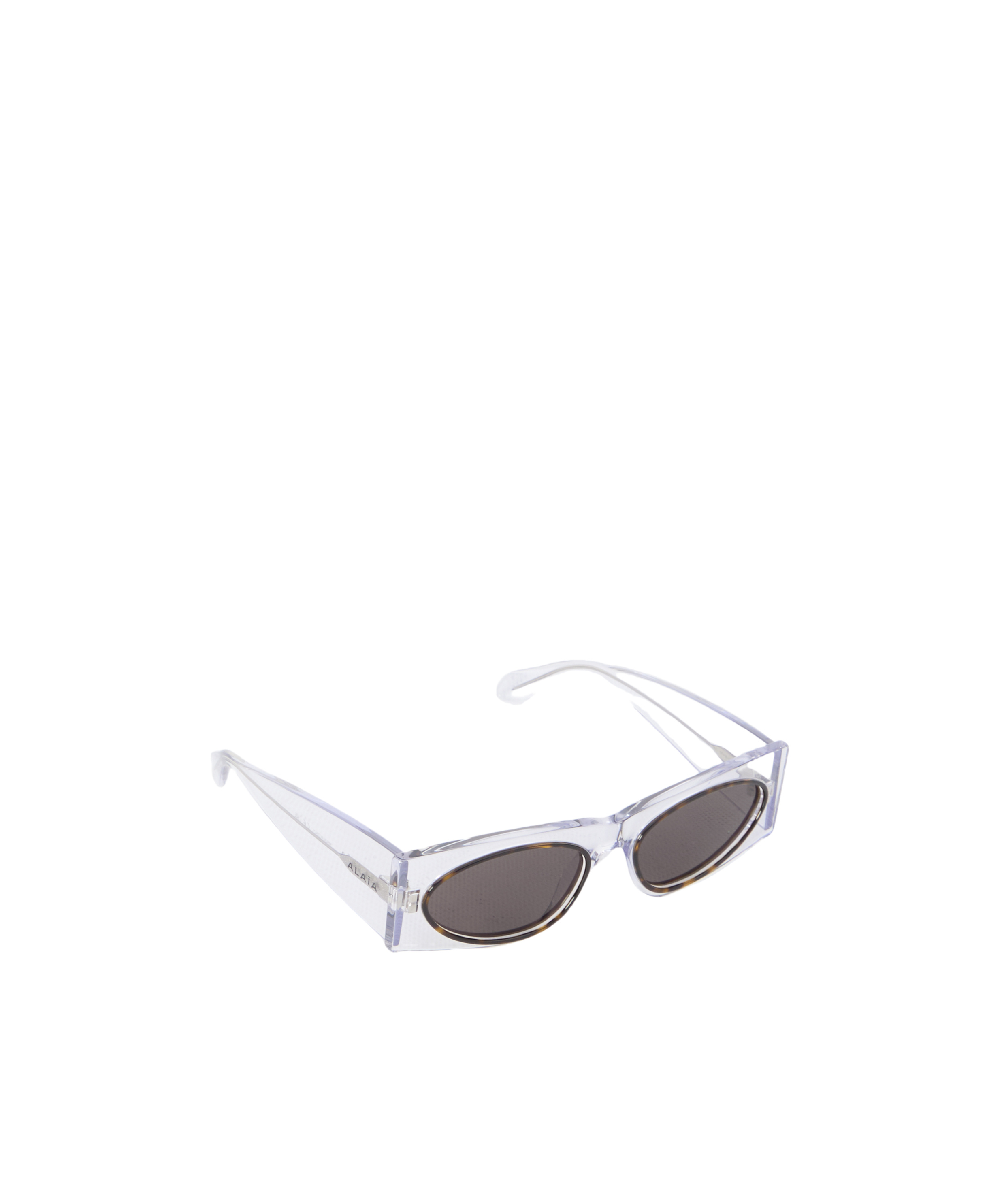 Shop Alaïa Rectangular Sunglasses In White