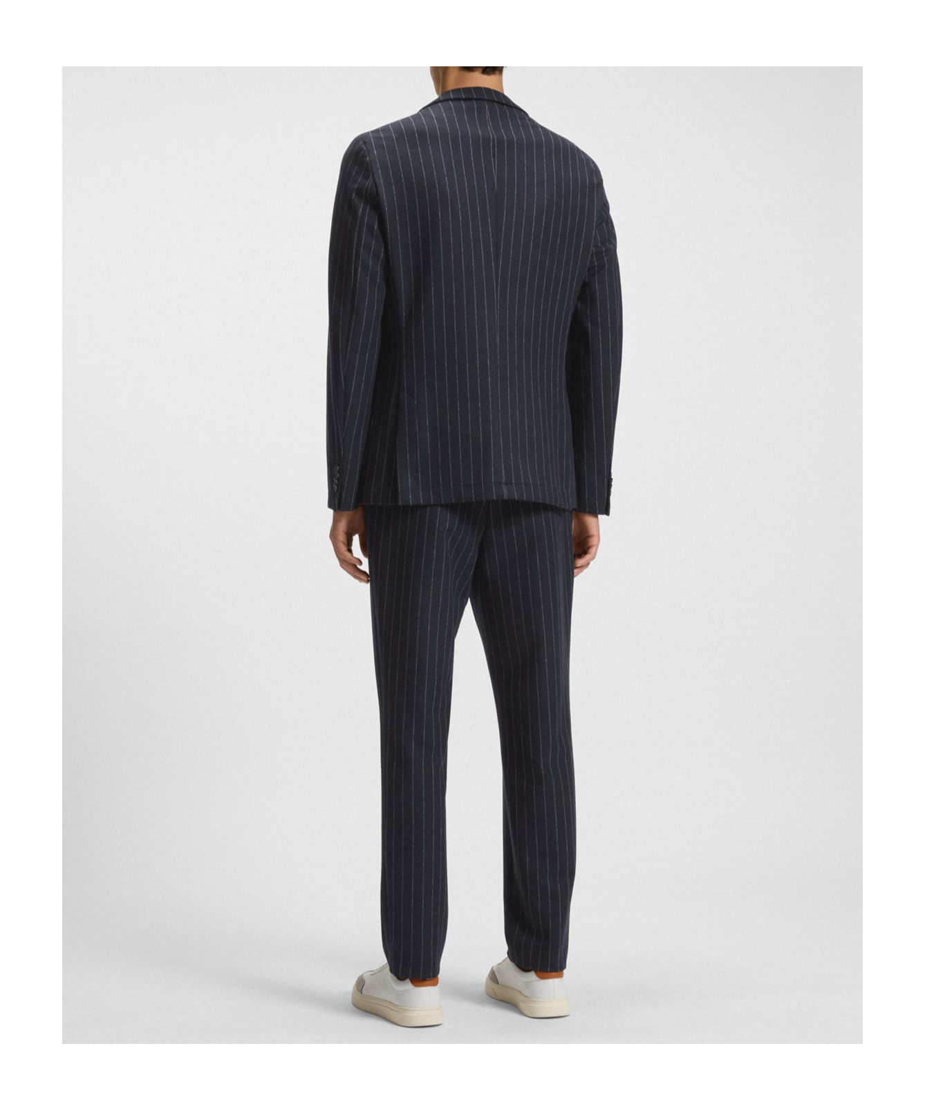 Hugo Boss Flannel Striped Blazer In Blue