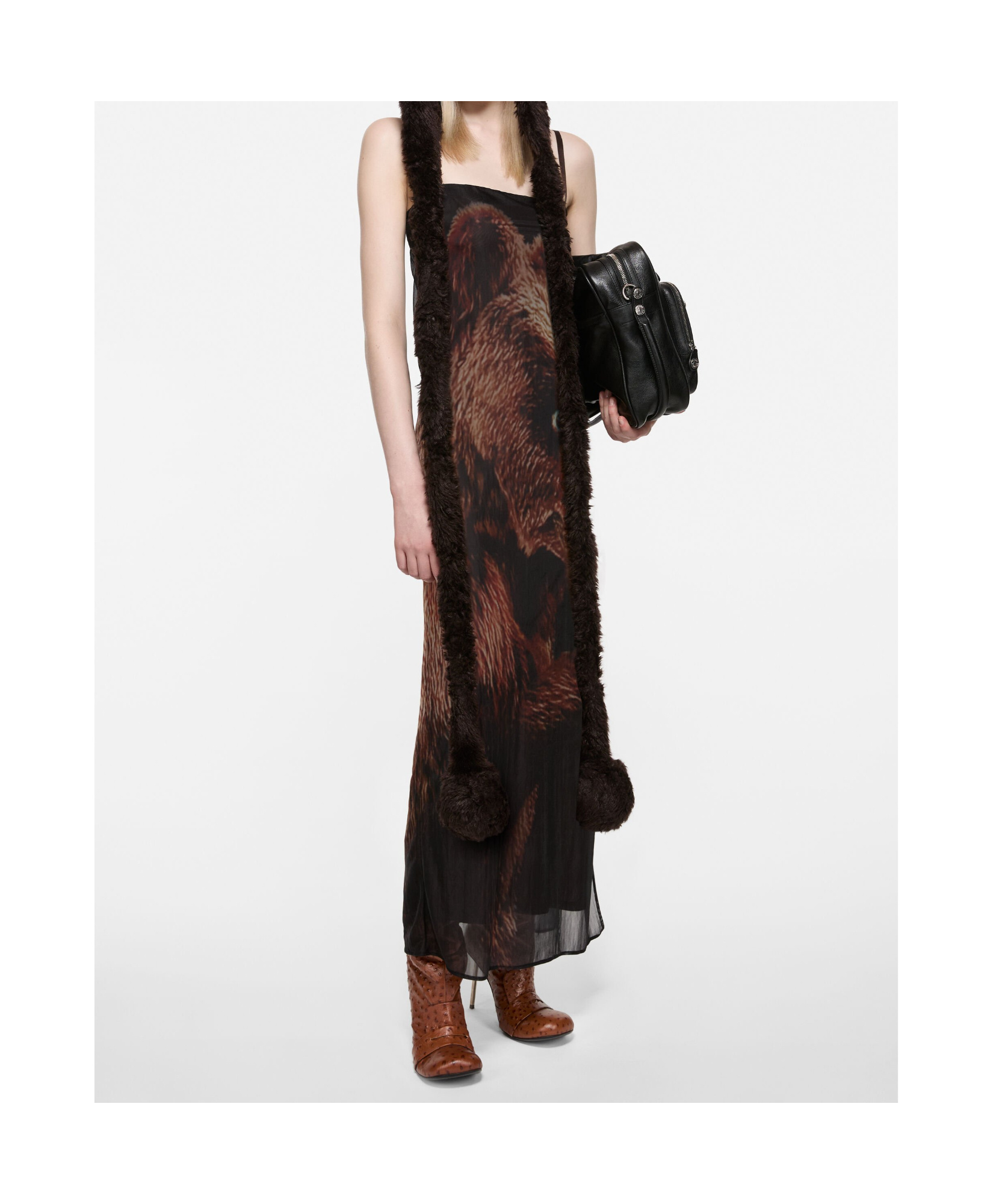 Acne Studios Bear-print Slip Dress In Multi