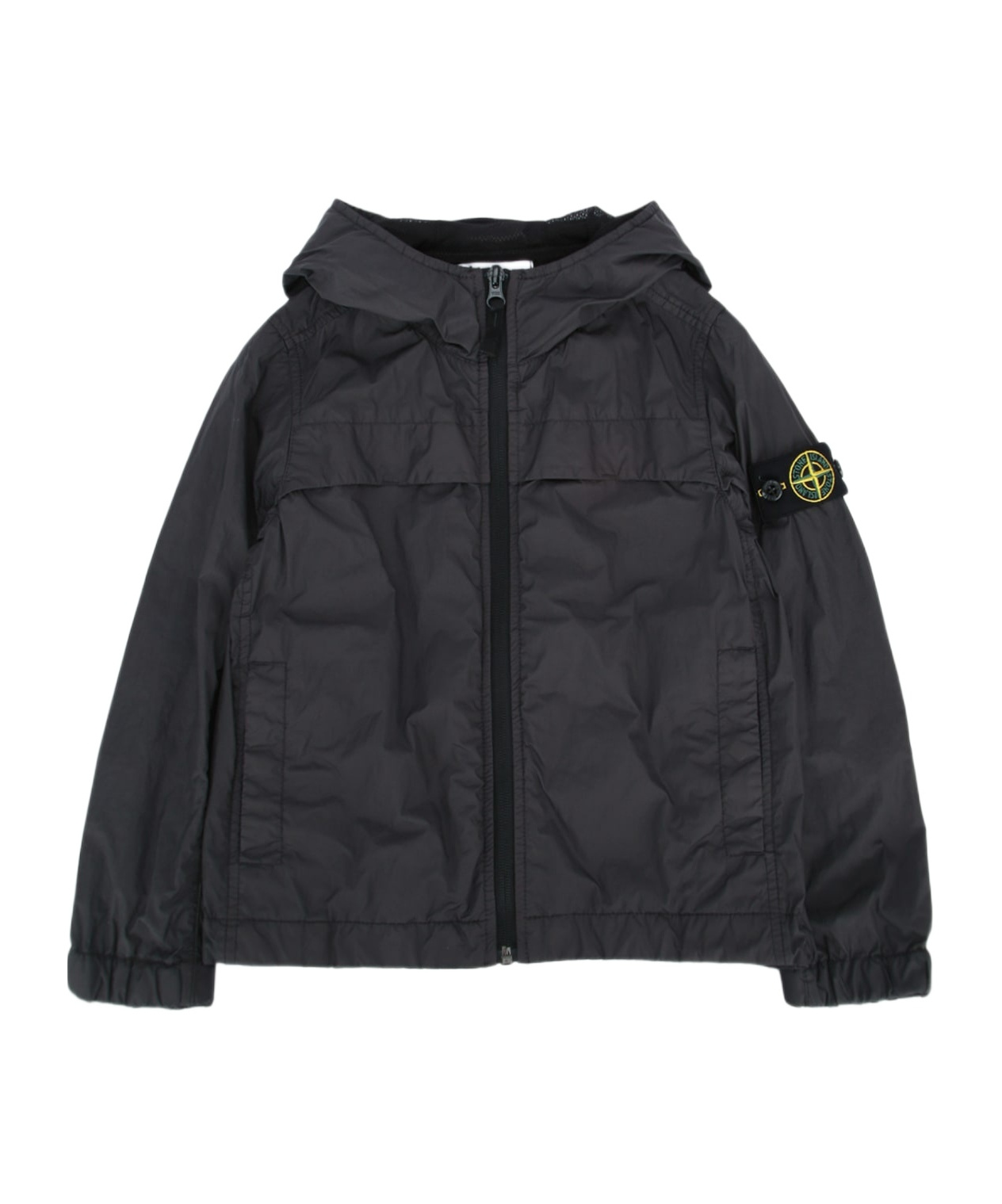 Stone Island Hooded Jacket In Charcoal-grey