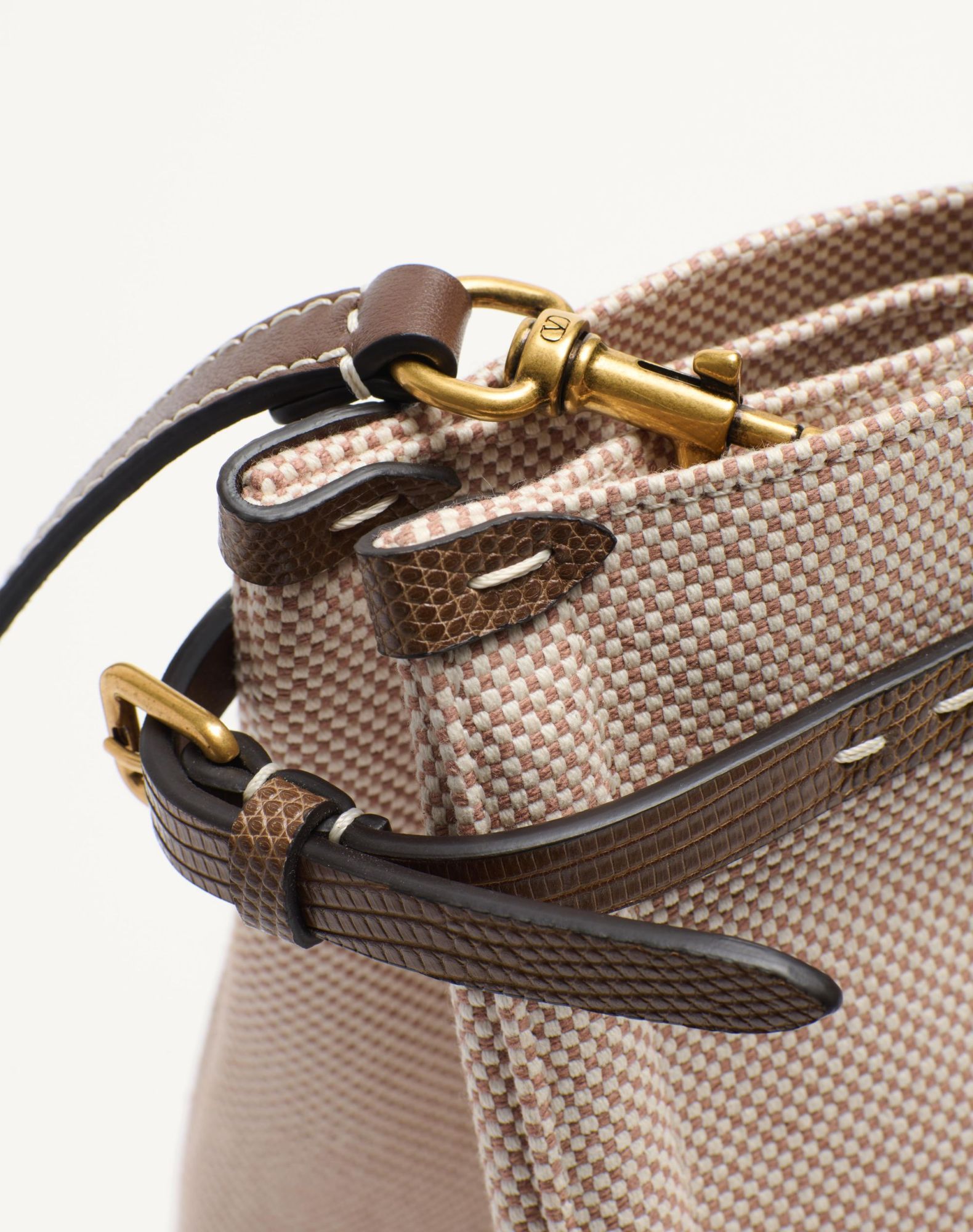 Valentino Medium Magnetic Buckle Shoulder Bag In Nude