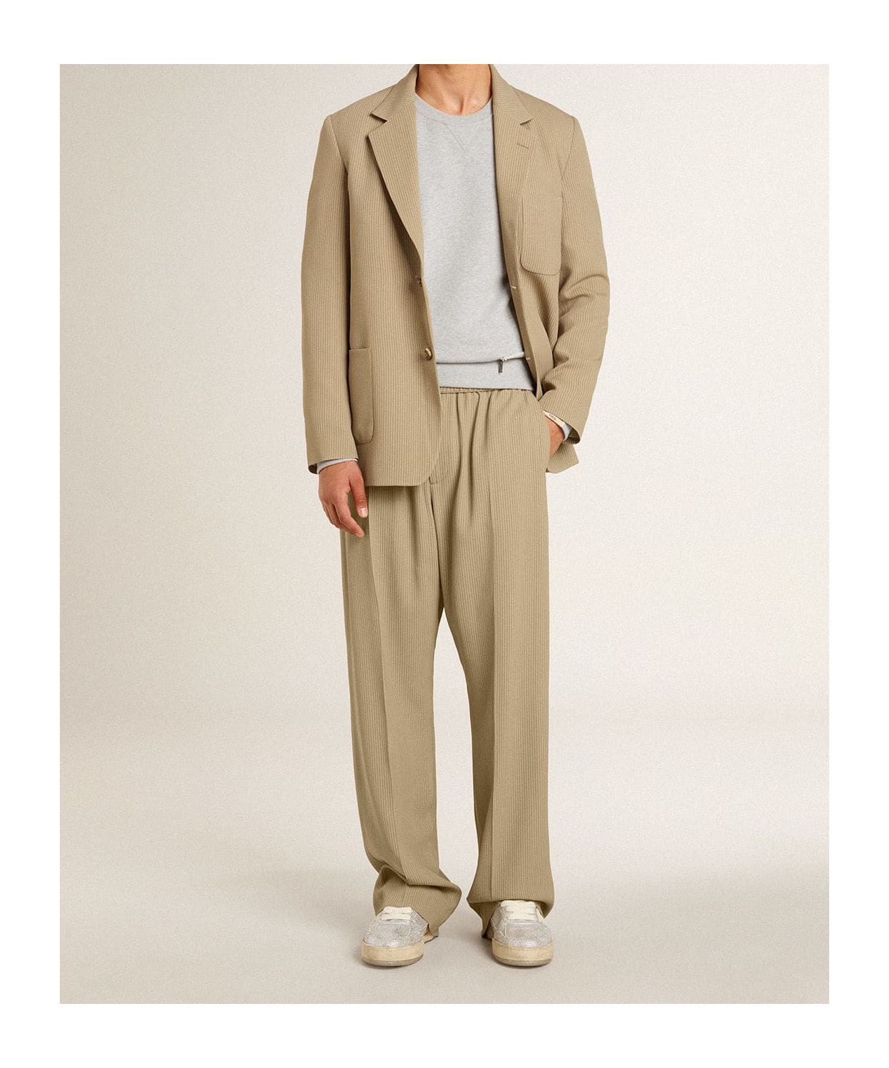 Golden Goose Elastic Waist Casual Pants In Nude