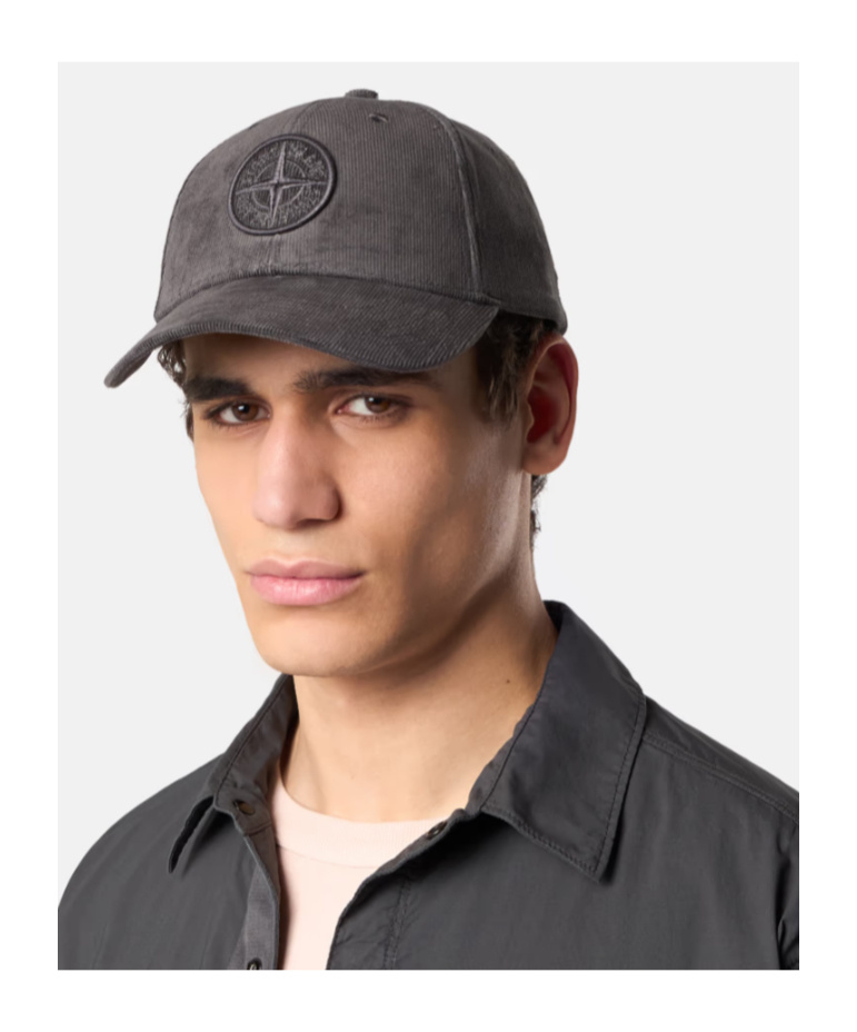 STONE ISLAND COTTON MICRO-CORDUROY BASEBALL CAP