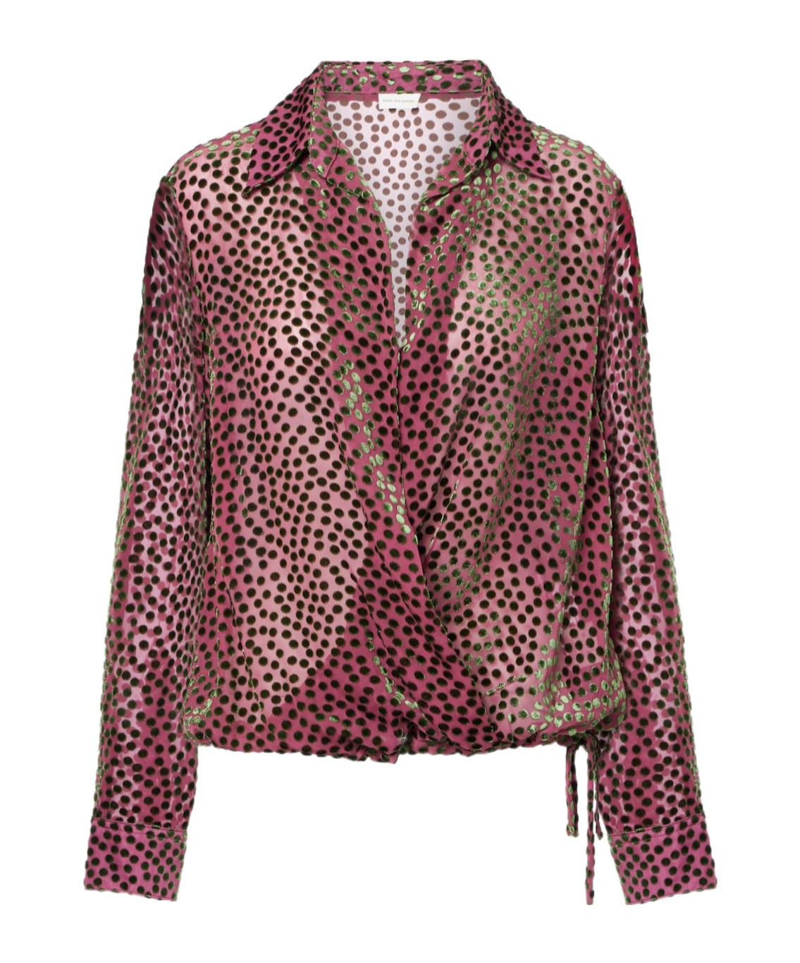Dries Van Noten Pink Polka Dot Silk Blend Shirt Women In Pink