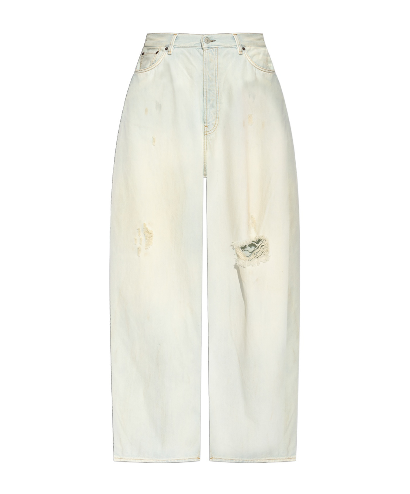 Acne Studios Distressed Wide-leg Jeans In White