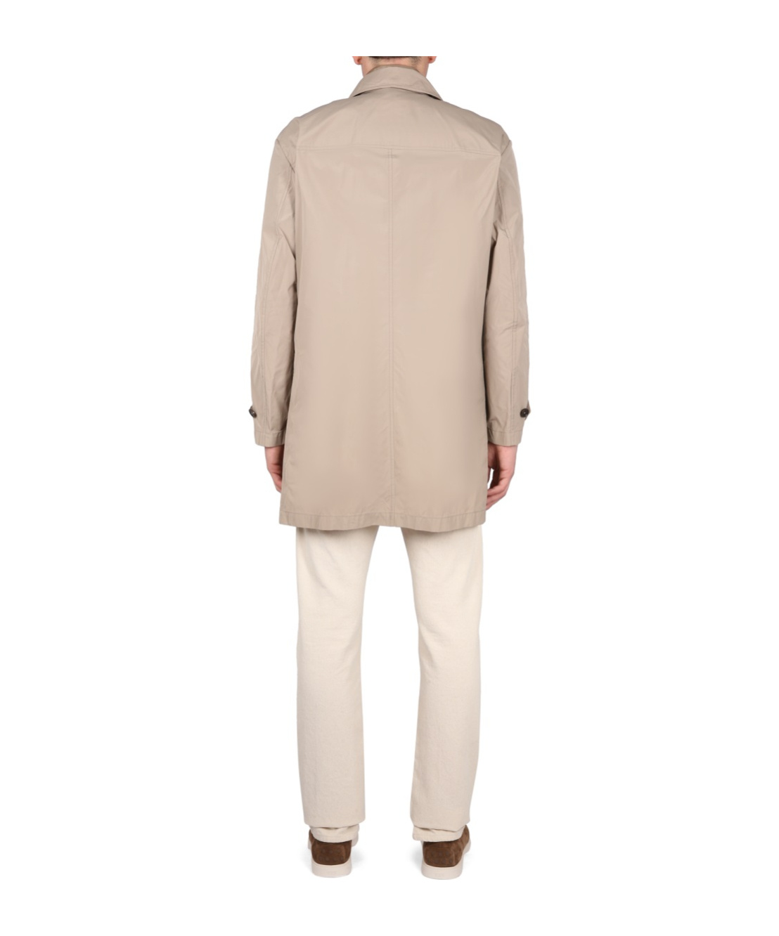 Fay Layered Design Trenchcoat In Nude