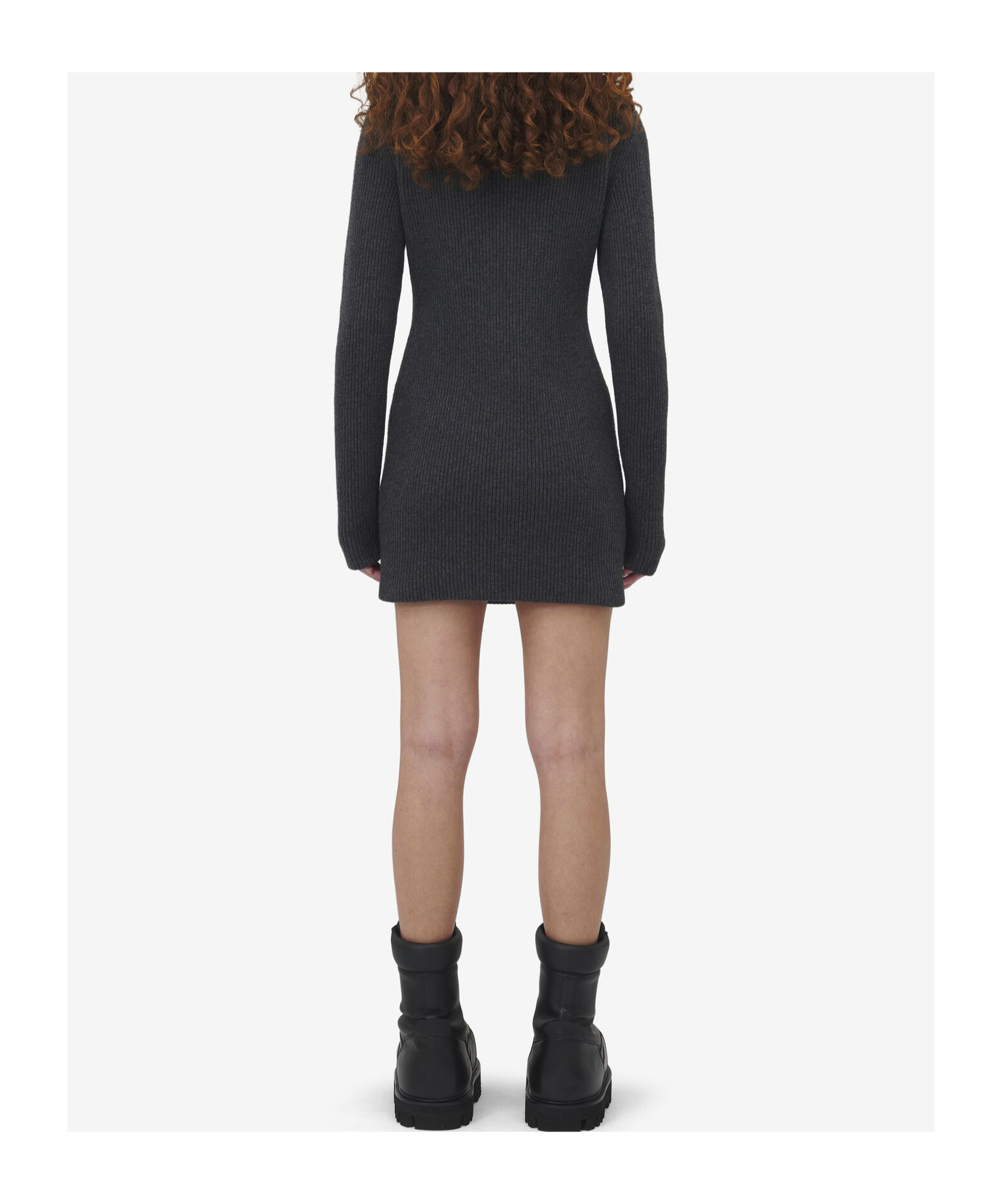 Alexander Mcqueen Rib Knitted Mini Dress In Black