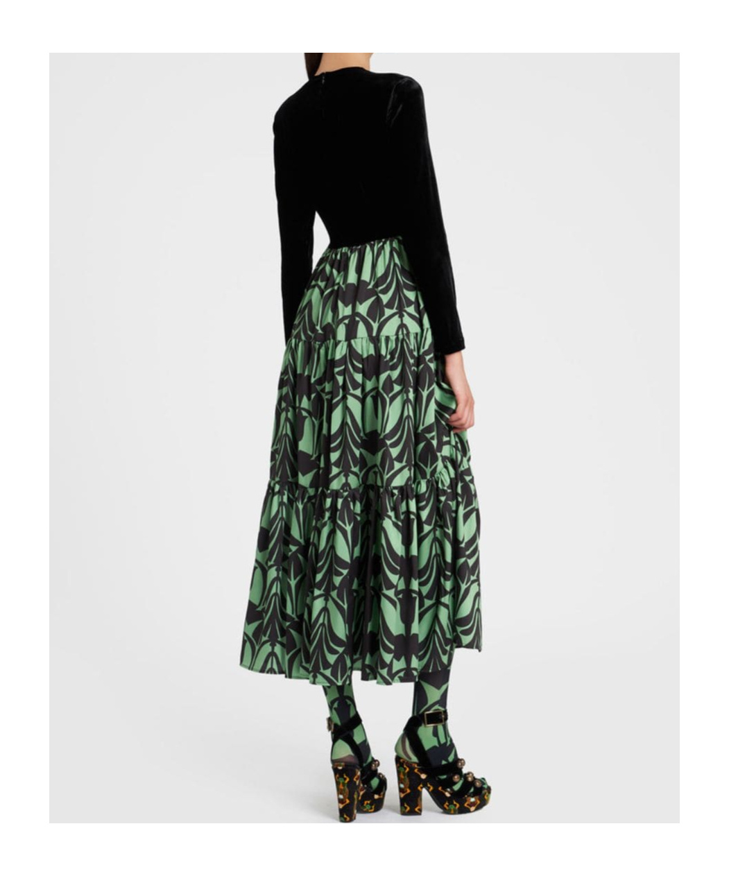La Doublej Papyrus-print Maxi Dress In Black