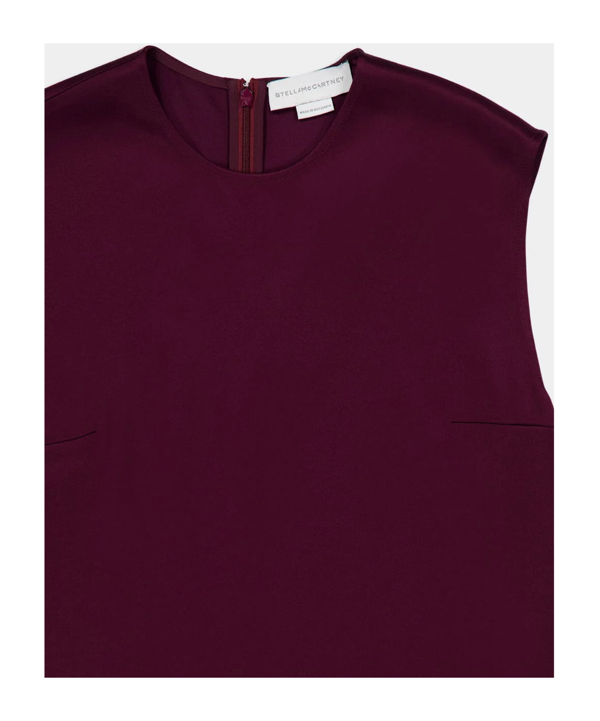 Stella Mccartney Bordeaux Sleeveless Satin Top In Burgundy