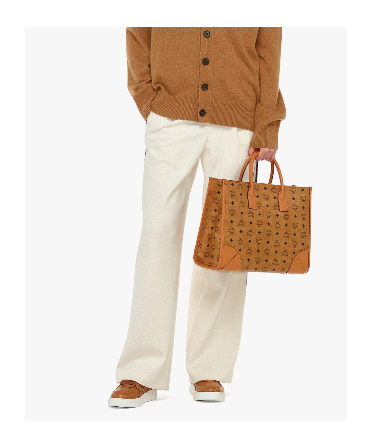 Mcm Munchen Tote In Visetos In Brown