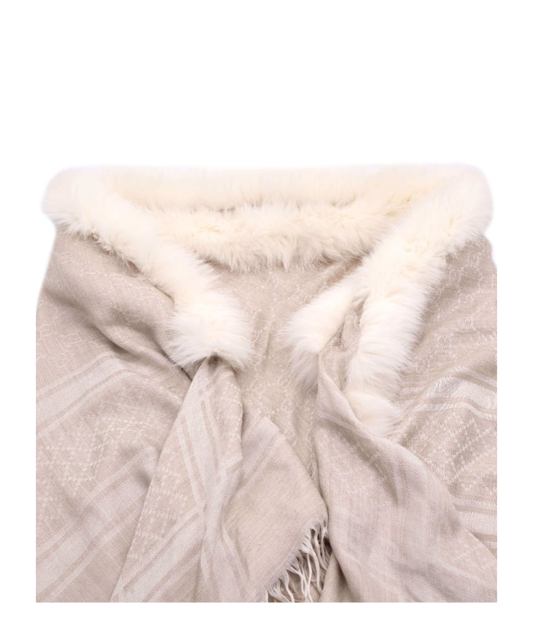 Gucci Shawl Scarf With Rough Edges In Nude