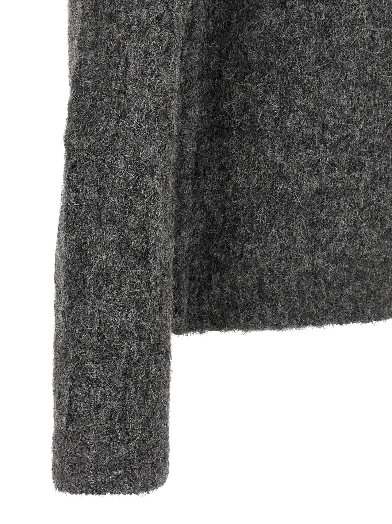 Thom Krom Crew-neck Distressed Sweater In Gray