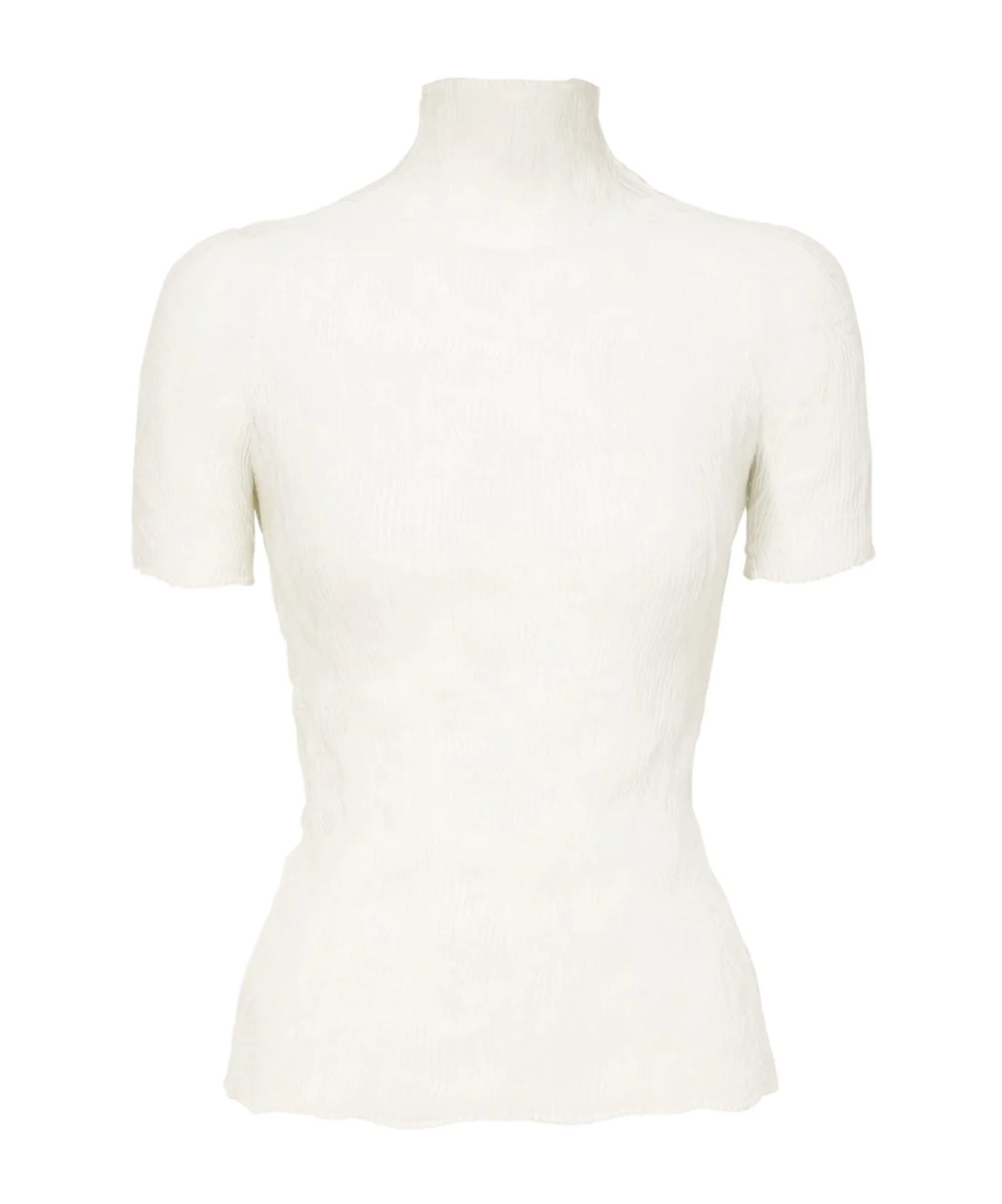 Issey Miyake White Chiffon Twist Bk/wt-56 Turtleneck In White