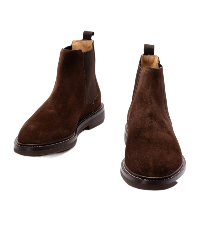 Brunello Cucinelli Panelled Suede Ankle Boots In Black