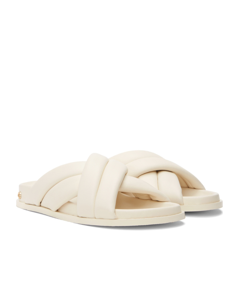 Shop Anine Bing Logo Slippers In White