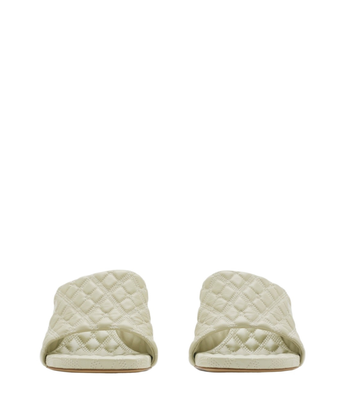 Burberry 100mm Quilted Leather Mules In Nude