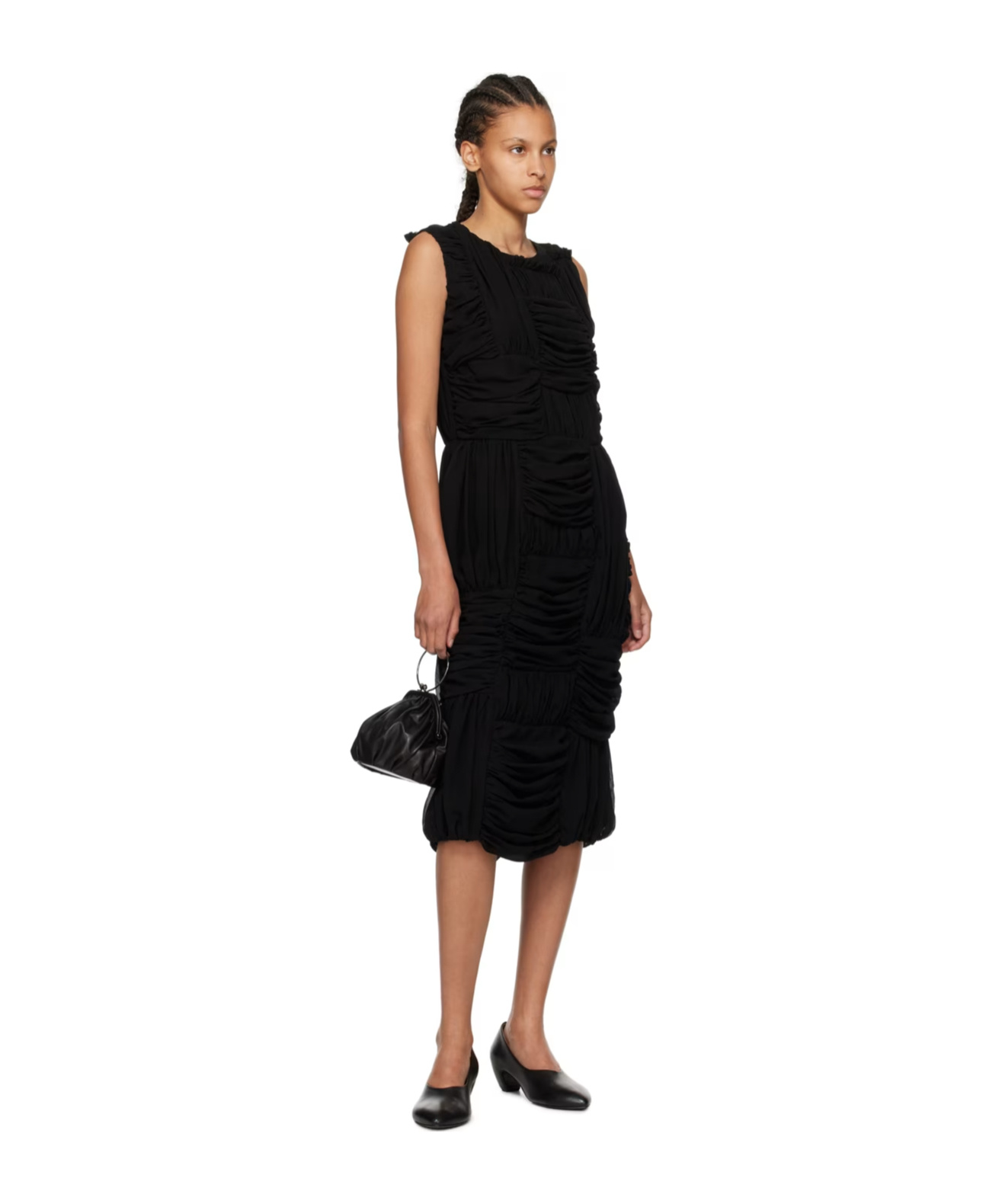 COMME DES GARÇONS PULLED ROUND NECK DRESS 