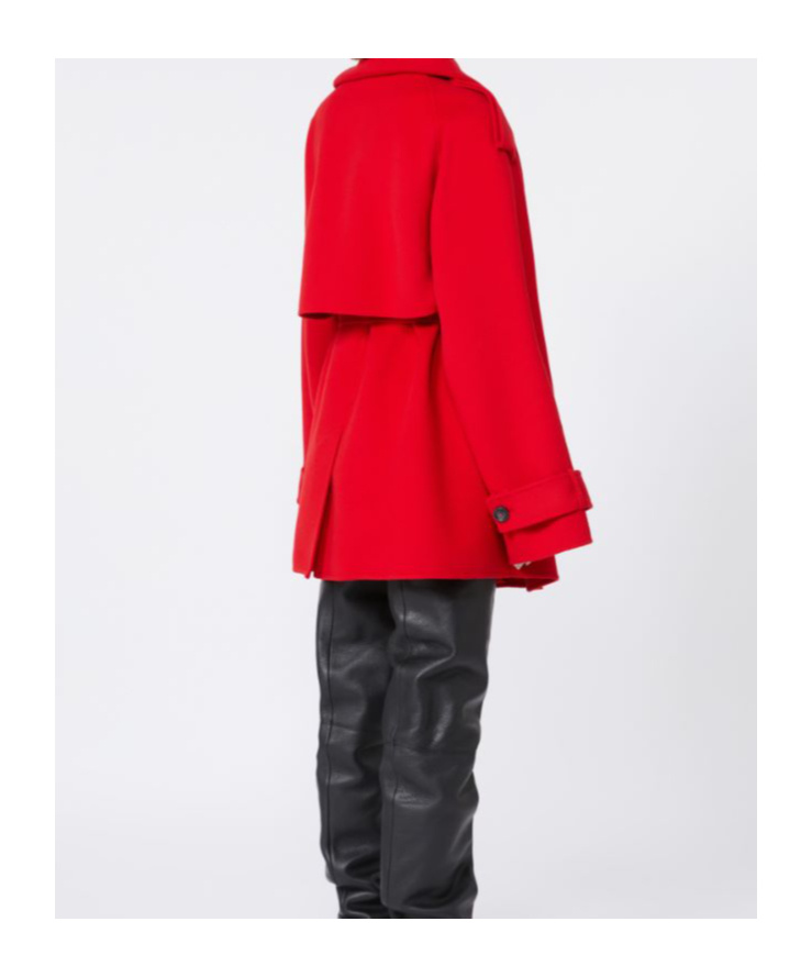 Sportmax Belted Double-breasted Trench Coat In Red