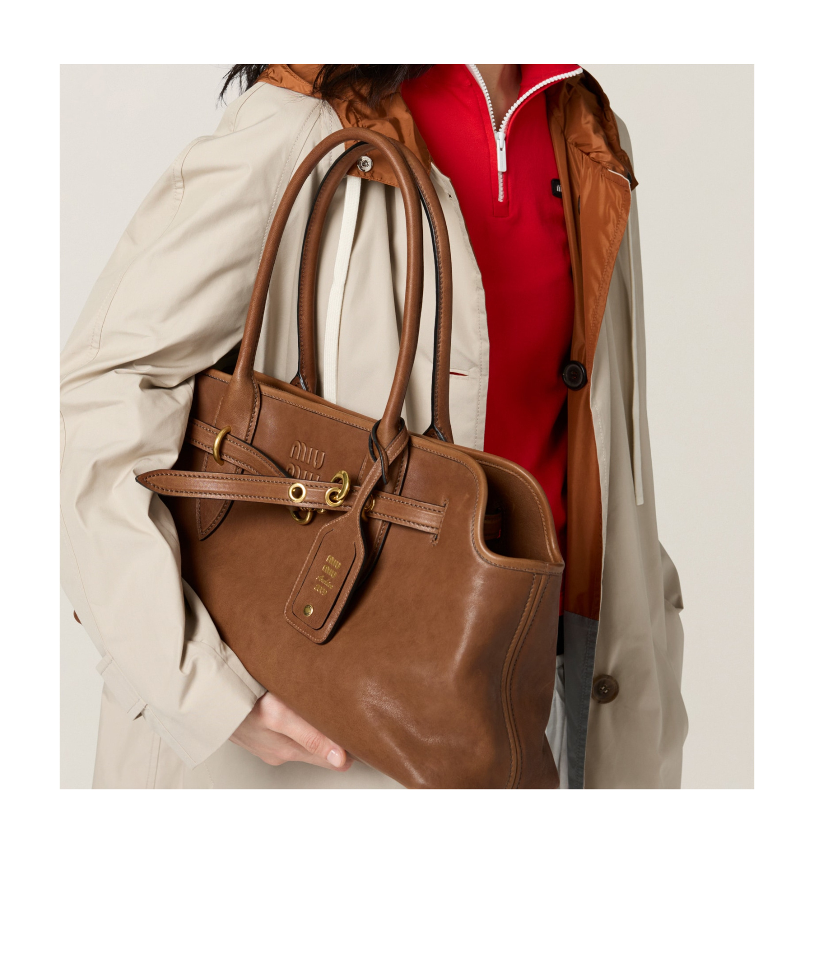 Miu Miu Large Aventure Nappa Leather Shoulder Bag