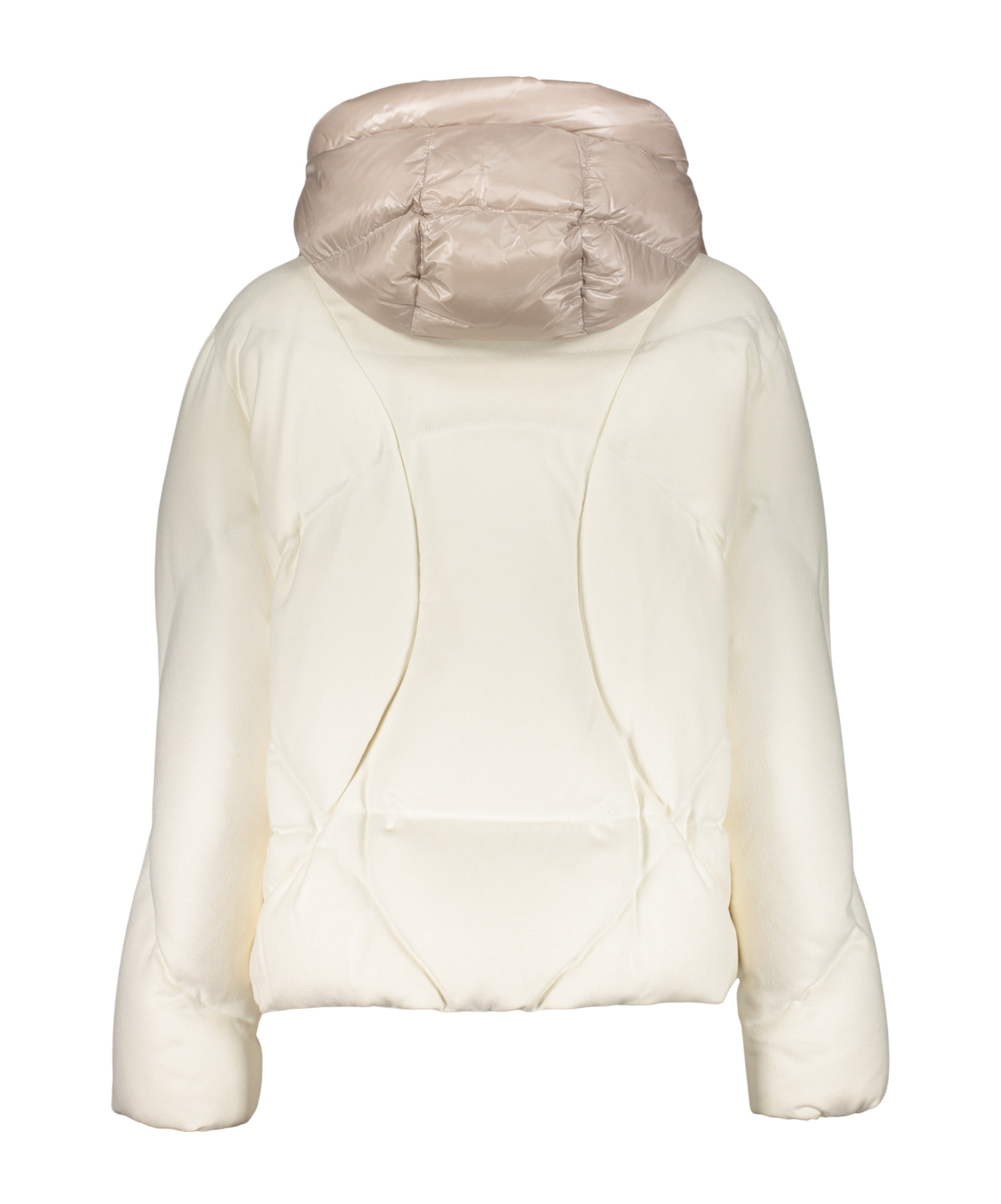 Herno Short Down Jacket With Removable Hood Scarf In Brown