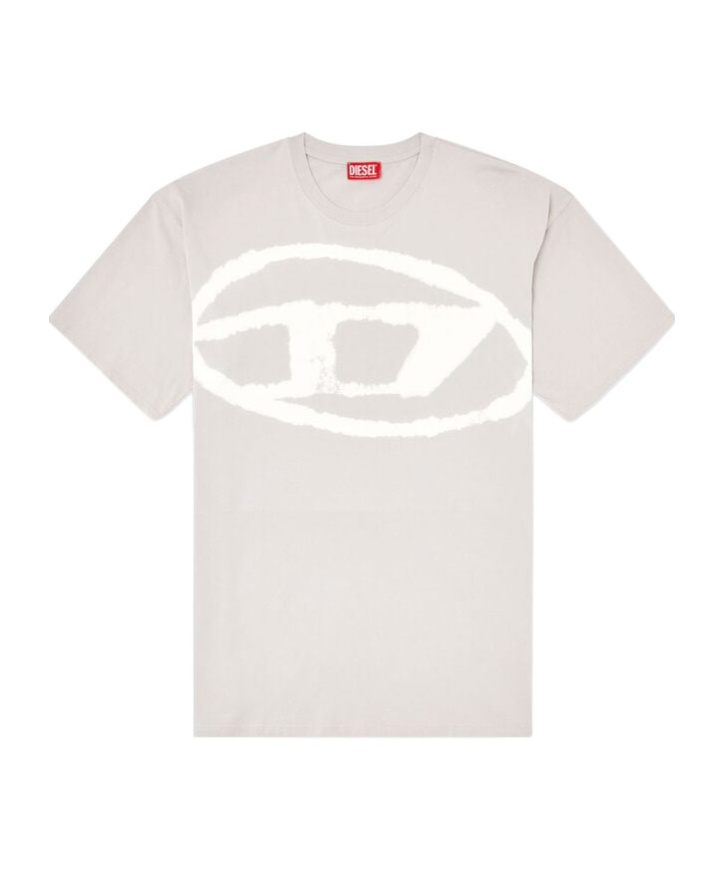 Diesel T-shirt With Bleached Oval D Logo In Neutral