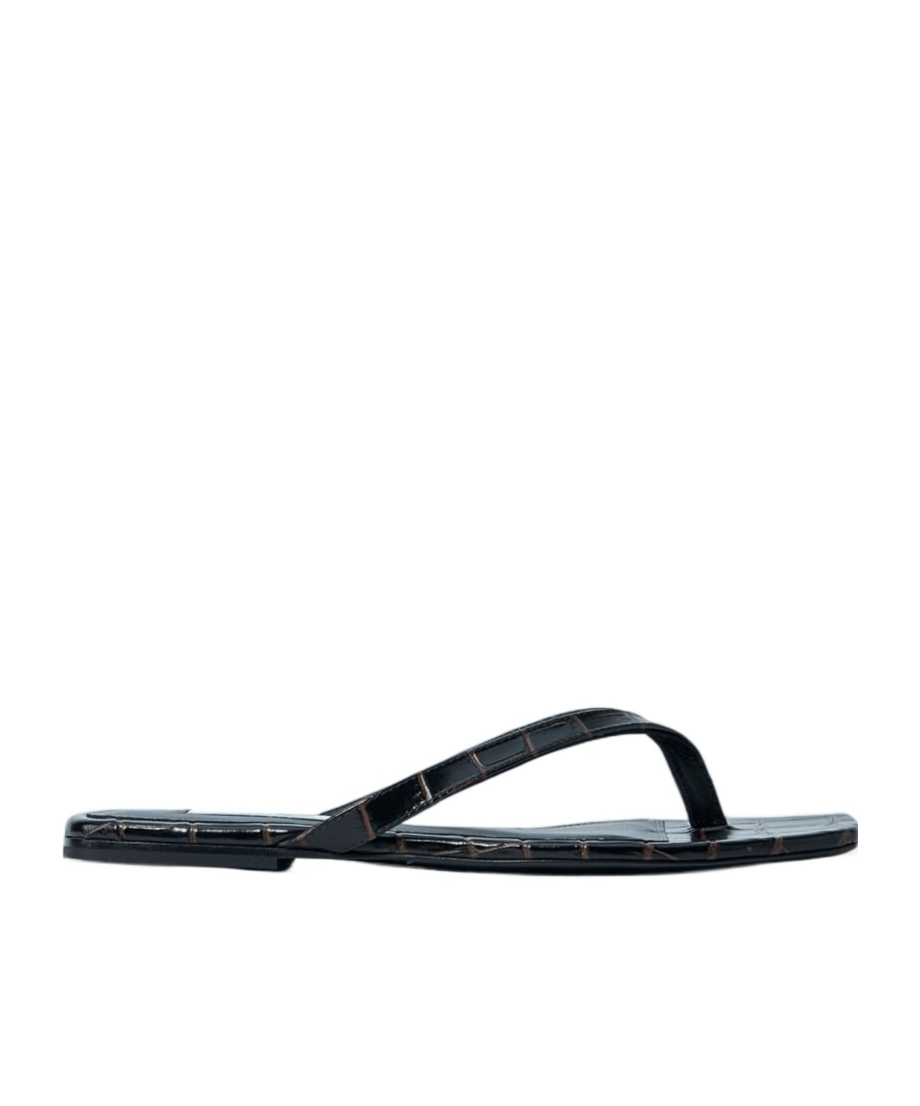 Totême Crocodile-embossed Flip Flops
