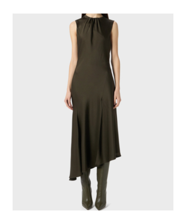 Blumarine Asymmetric Dress In Brown