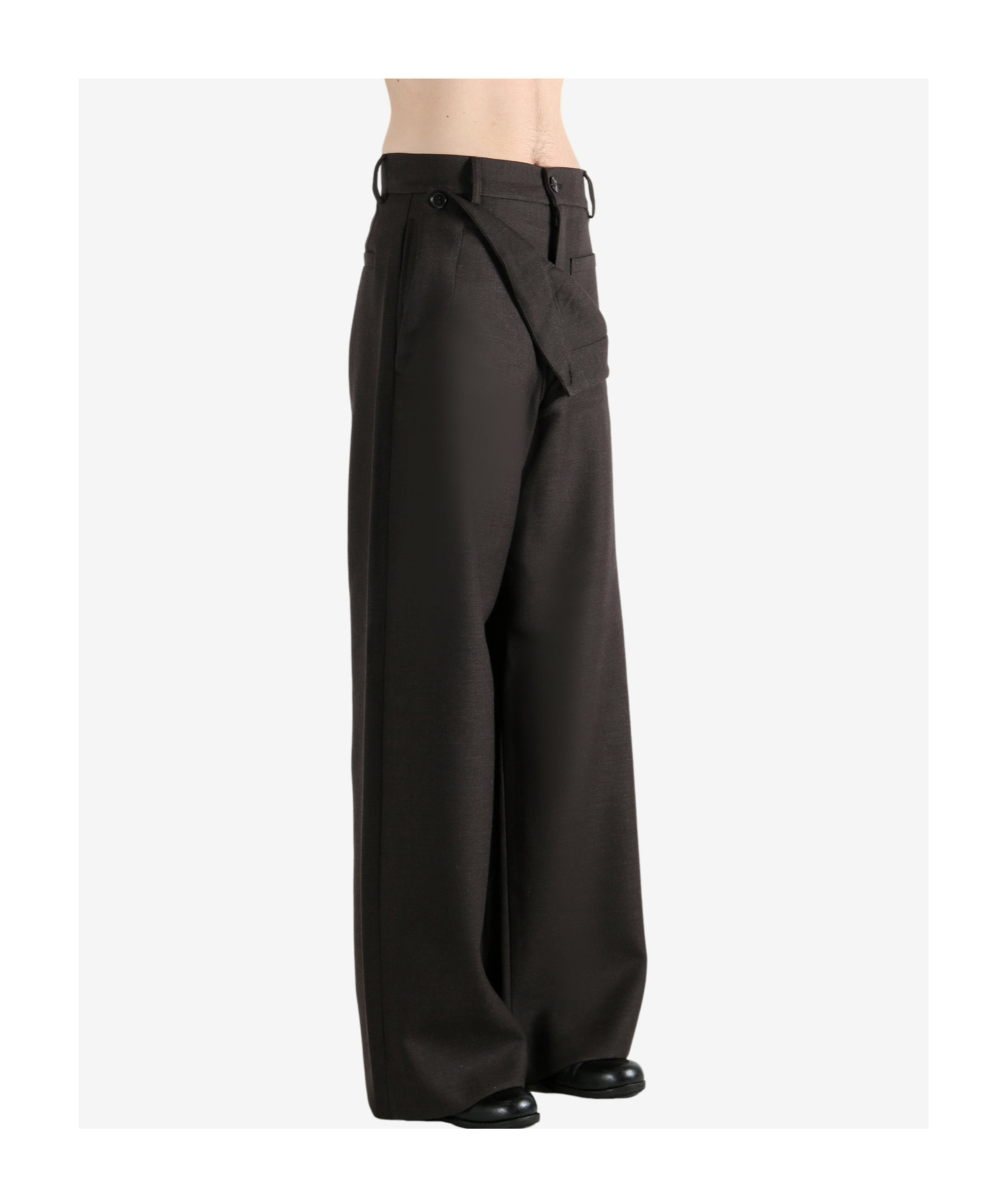 Dries Van Noten Belt Loop Casual Pants In Brown