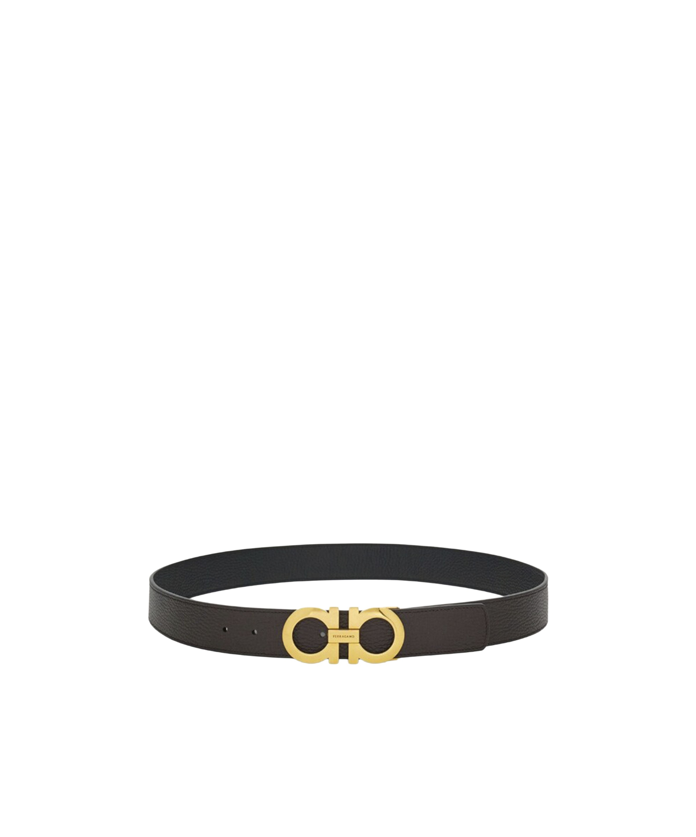 Ferragamo Dark Brown Gancini Buckle Belt