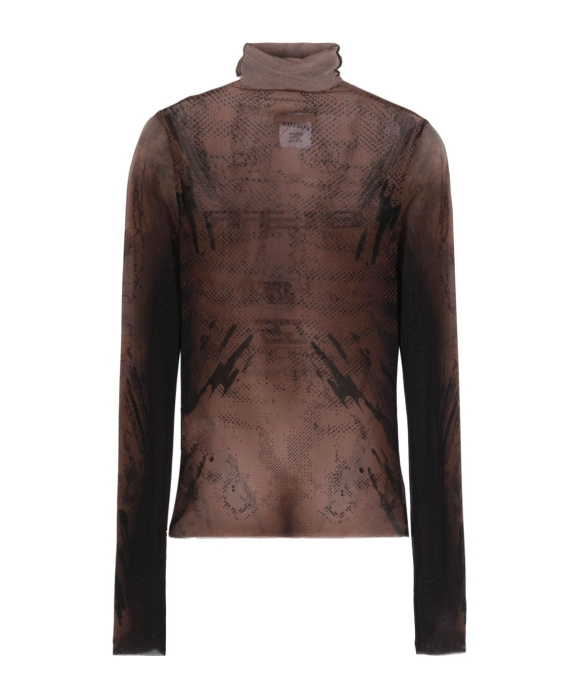 Jean Paul Gaultier High-necked Long-sleeved T-shirt In Brown