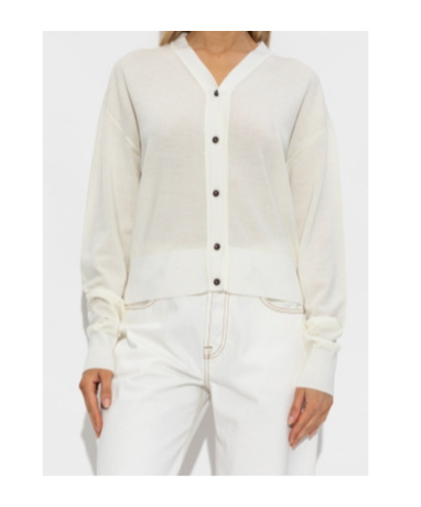 Jacquemus Womens Off-white Le Brode Logo-embroidered Knitted Wool Cardigan In Pink