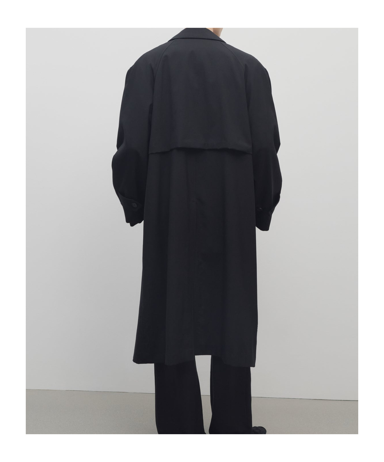 The Row Riku Wool Coat In Black