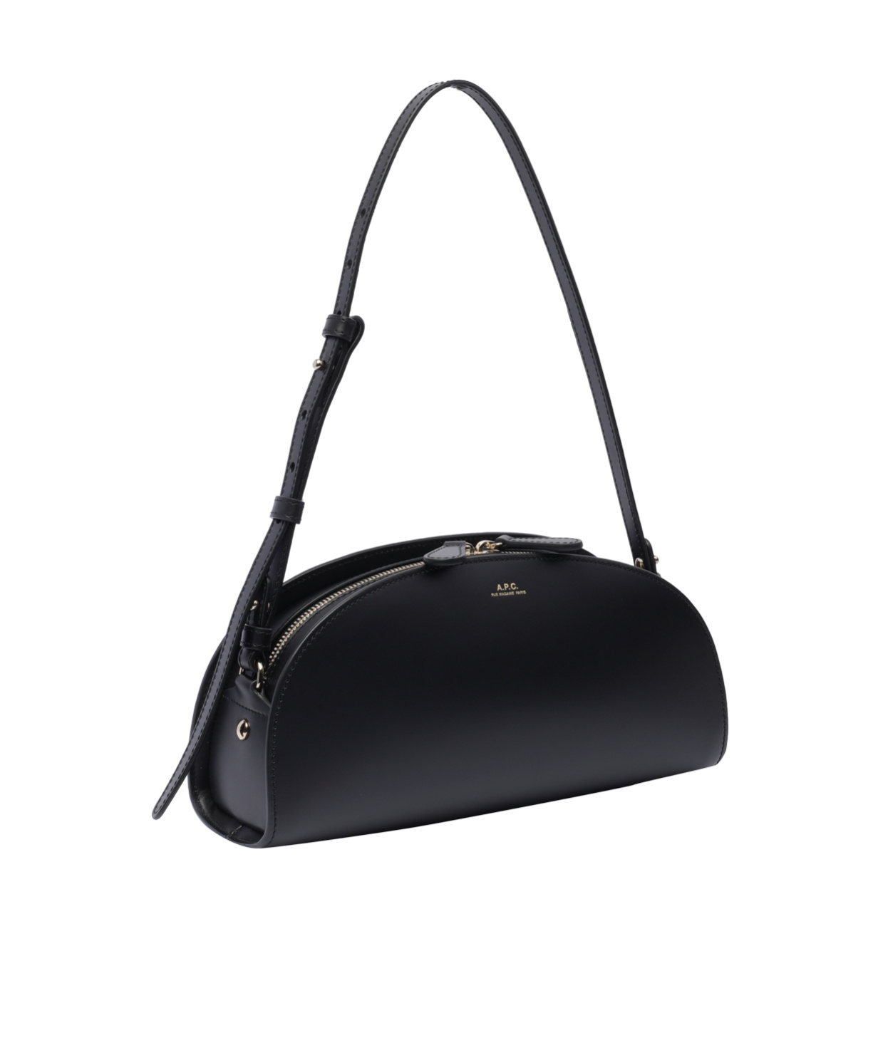 Apc Mini Demi-lune Structured Shoulder Handbag In Black