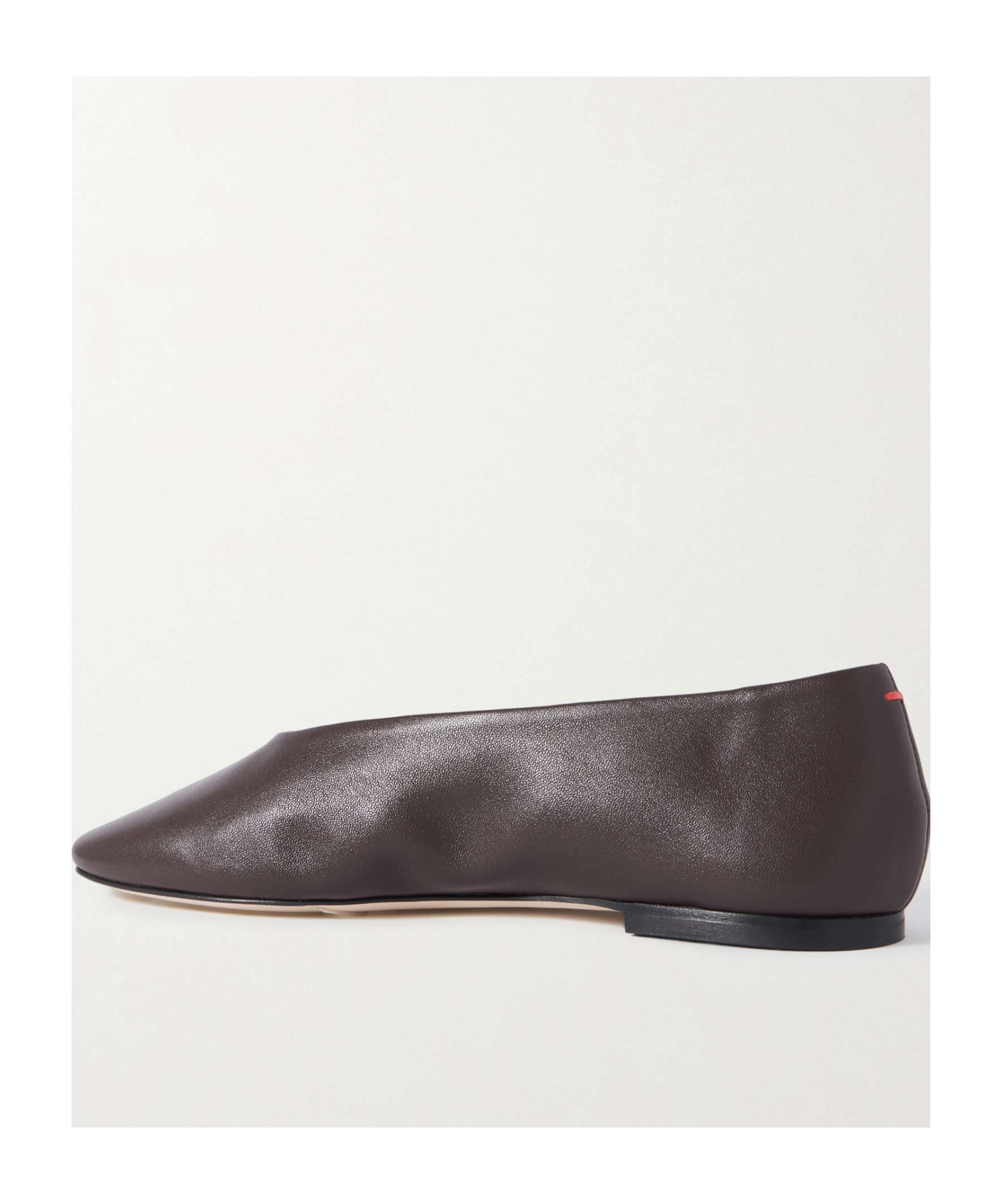 Aeyde Leather Pointed Toe Ballerina Shoes In Brown