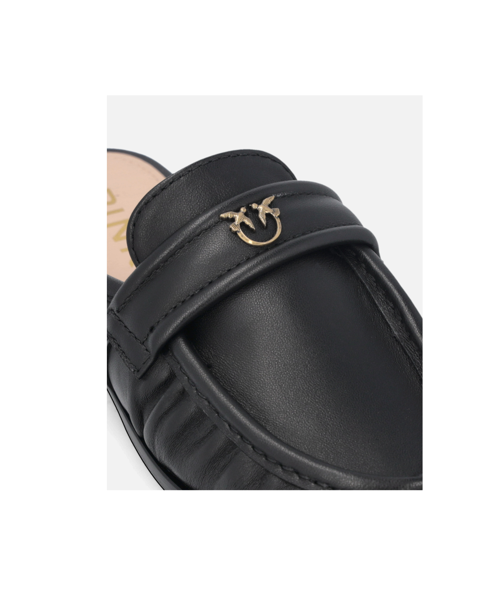 Shop Pinko Love Birds Slippers In Black