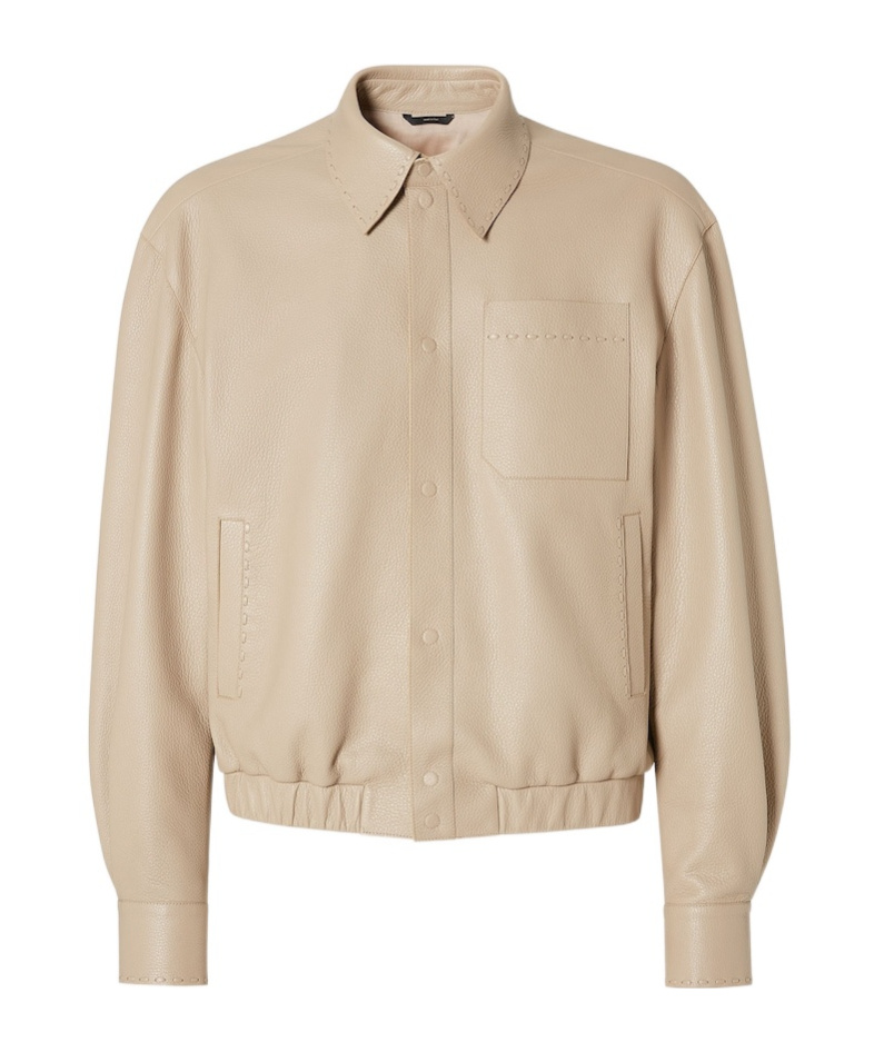 Fendi Beige Leather Selleria Blouson